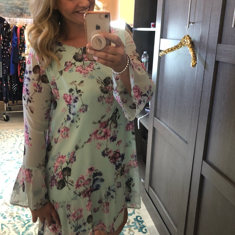 Mint Floral Dress - Picture 6 of 7